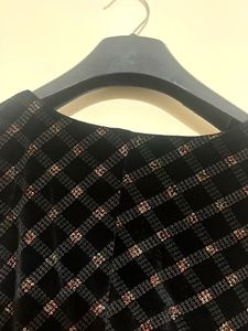 Velvet Plaid Top