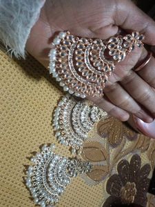 Elegant Pearl Kundan Earrings