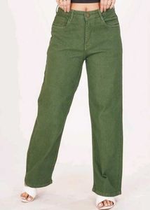 Olive Green Loose Fit Jeans