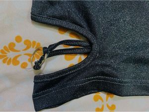 One Shoulder Black Top