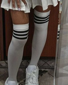Striped Thigh High Socks