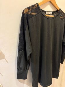 Black Lace Shoulder Top