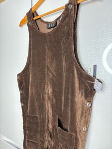 Brown Velvet Pinafore Dungaree