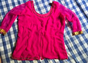 Pink Net Top