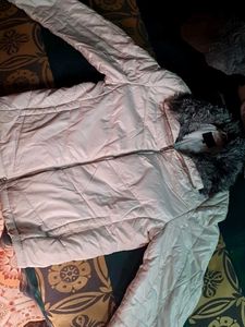 Stylish Winter Jacket white with Furr Collar