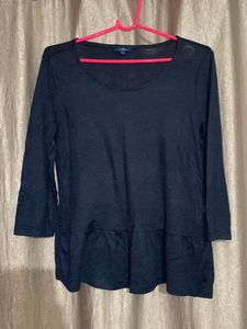 Navy Blue Long Sleeve Top