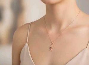 Elegant Treble Clef Pendant Necklace Never Used