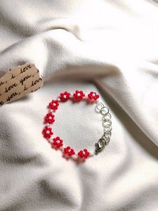 Red Flower Bracelet