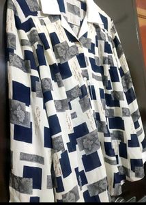 Blue, White, Check Print Top Like Shirt 38 Bust