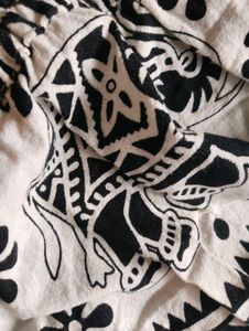 Black printed White Skirt.