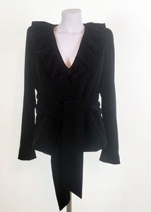 ZARA Elegant Black Velvet Jacket Blazer