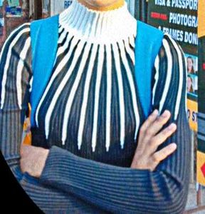 Black &amp; White Ribbed Knit Top