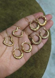 Anti Tarnish Gold Plated Hoops Earrings