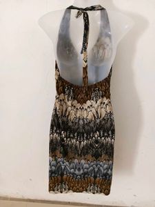 Patterned Halter Dress