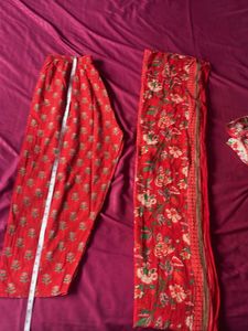 Red Floral Print Lounge Set