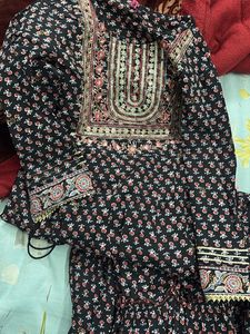 Combo 4 Floral Embroidered Anarkali Kurti