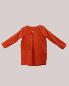 Coral Button-Detail Top