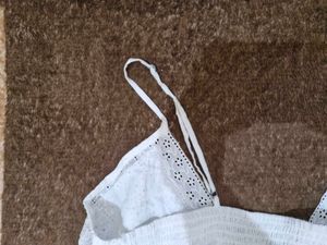 ADORABLE Y2K White Peplum Party Wear Top