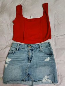 Red Corset-Like Top