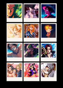 Pack Of 12 One Piece Anime Polaroid Photocards