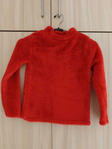Red Fleece Pullover Top