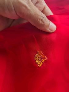 Red Embroidered Dress Material