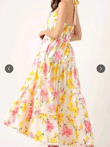 Floral Printed Halter Neck Maxi Dress