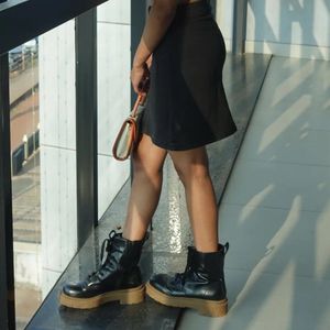 Black Denim Mini Skirt