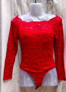 Red Lace Bodysuit