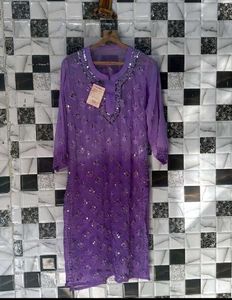 Mirror Work Chicken kari Kurti Set