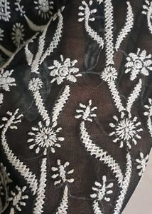 Black Chickenkari style transparent kurti