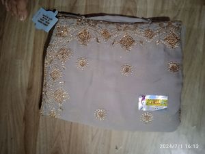 Golden Work Saree