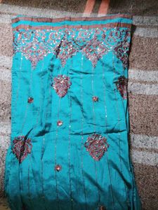 Teal Embellished Kurta