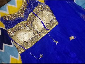 Blue Gown Suit Dupatta
