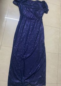 Sequin Navy Blue Maxi Dress