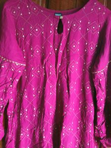 Maroon Embroidered Kurta Set