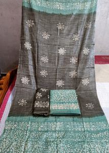 Khadi Silk Batik Dress Material
