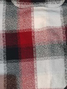 Red &amp; White Plaid Flannel Shirt for baggy or norma