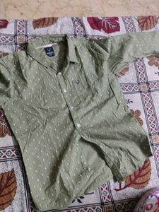 Allen Solly Green Patterned Shirt