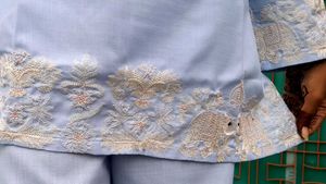 Light Blue Embroidered Set