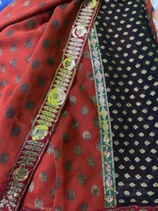 Rust Color Party Wear Georgette Saree