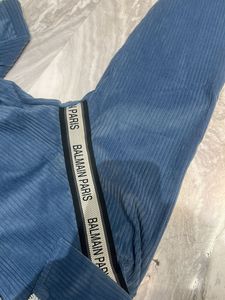 Balmain Paris Blue Corduroy Top