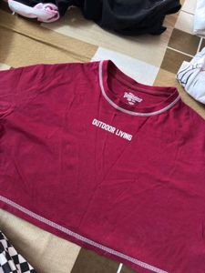 Maroon Crop Top