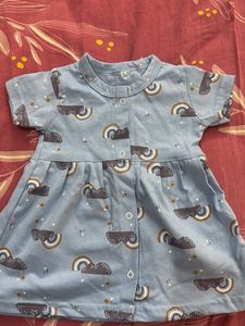 Cute Cloud Print Baby Dress