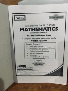 Plus Two Mathematics Textbooks Neet JEE