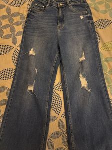 Wide Leg Distressed Jeans
