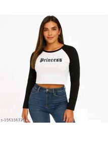 Princess Long Sleeve Crop Top