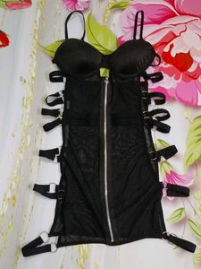 (1136)Black Mesh Lingerie Set