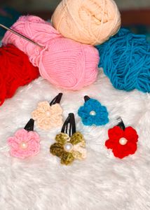 🎁Buy 2 Get 1 Free 🎁Crochet 🌺 Flower Hair Clips