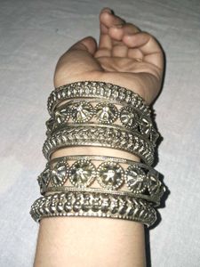 Silver Cap Design Plated Bangles